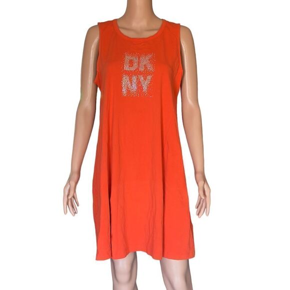 DKNY Cotton Jersey Knit Summer Dress LARGE - Picture 1 of 11